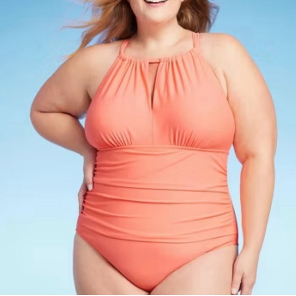 Women's Coral Halter Swimsuit size 24
